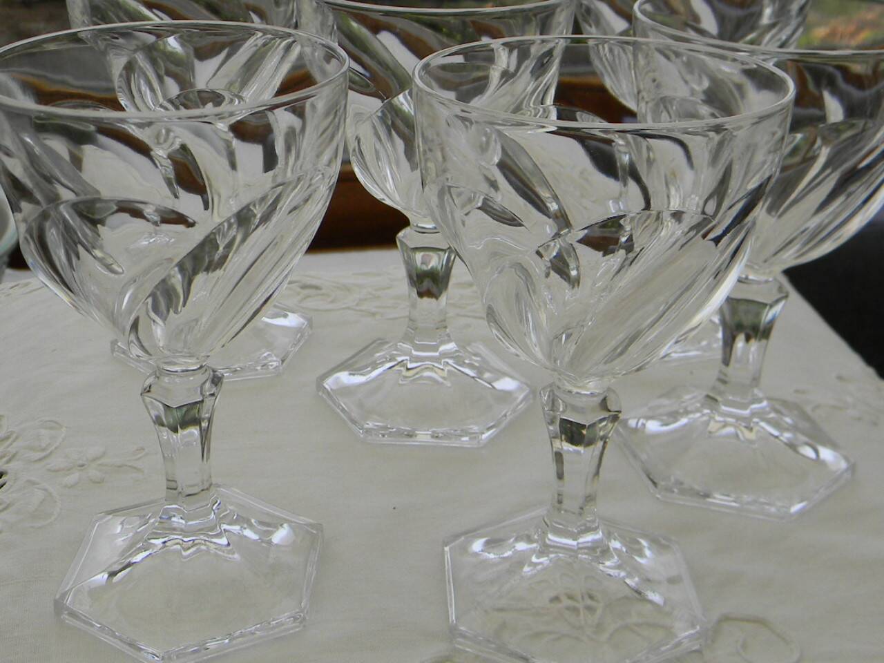 Set of 6 ARQUES crystal aperitif glasses. ORSAY model.