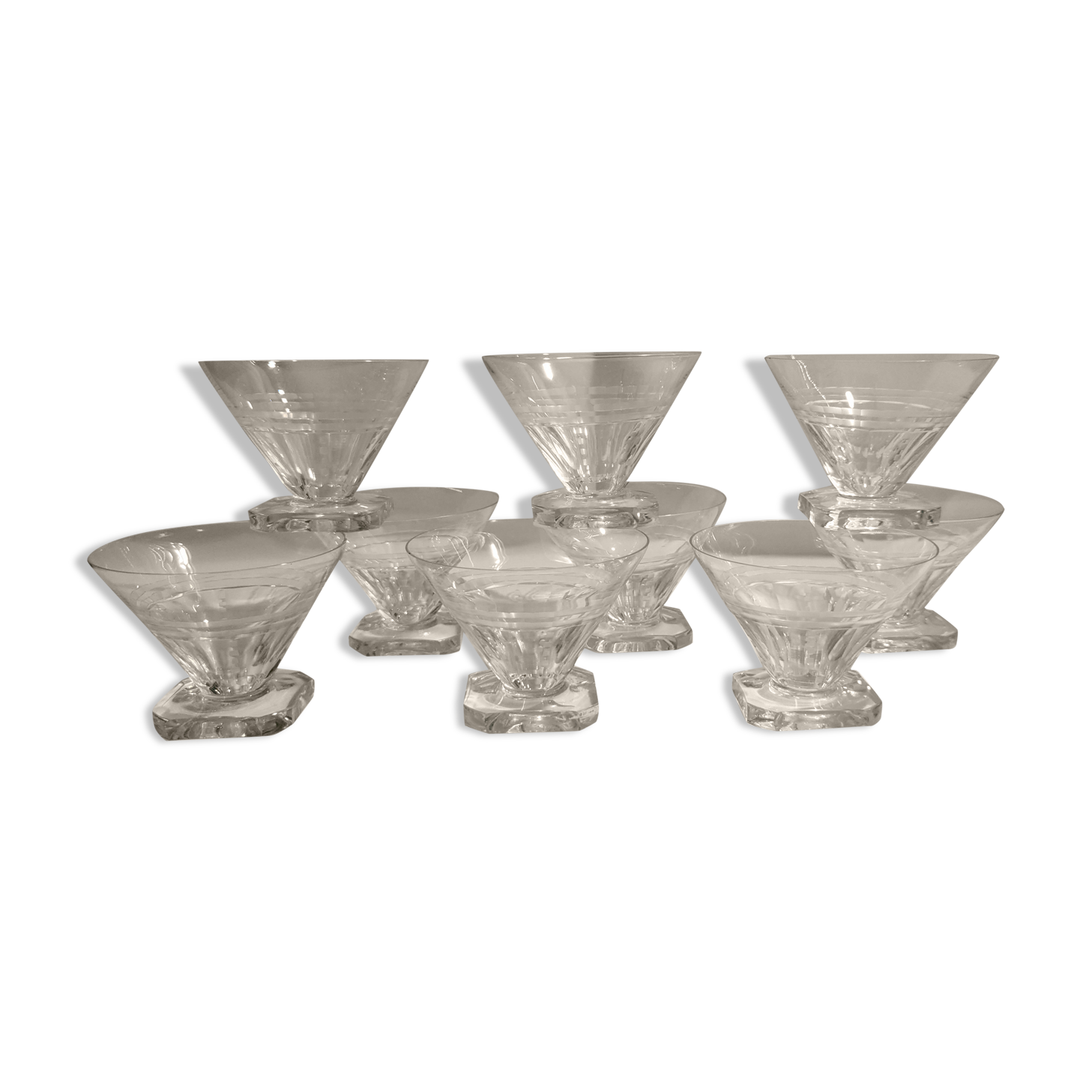 9 Portieux art deco champagne glasses