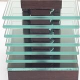 Demeter wood and glass lamp Maison Desny 1980