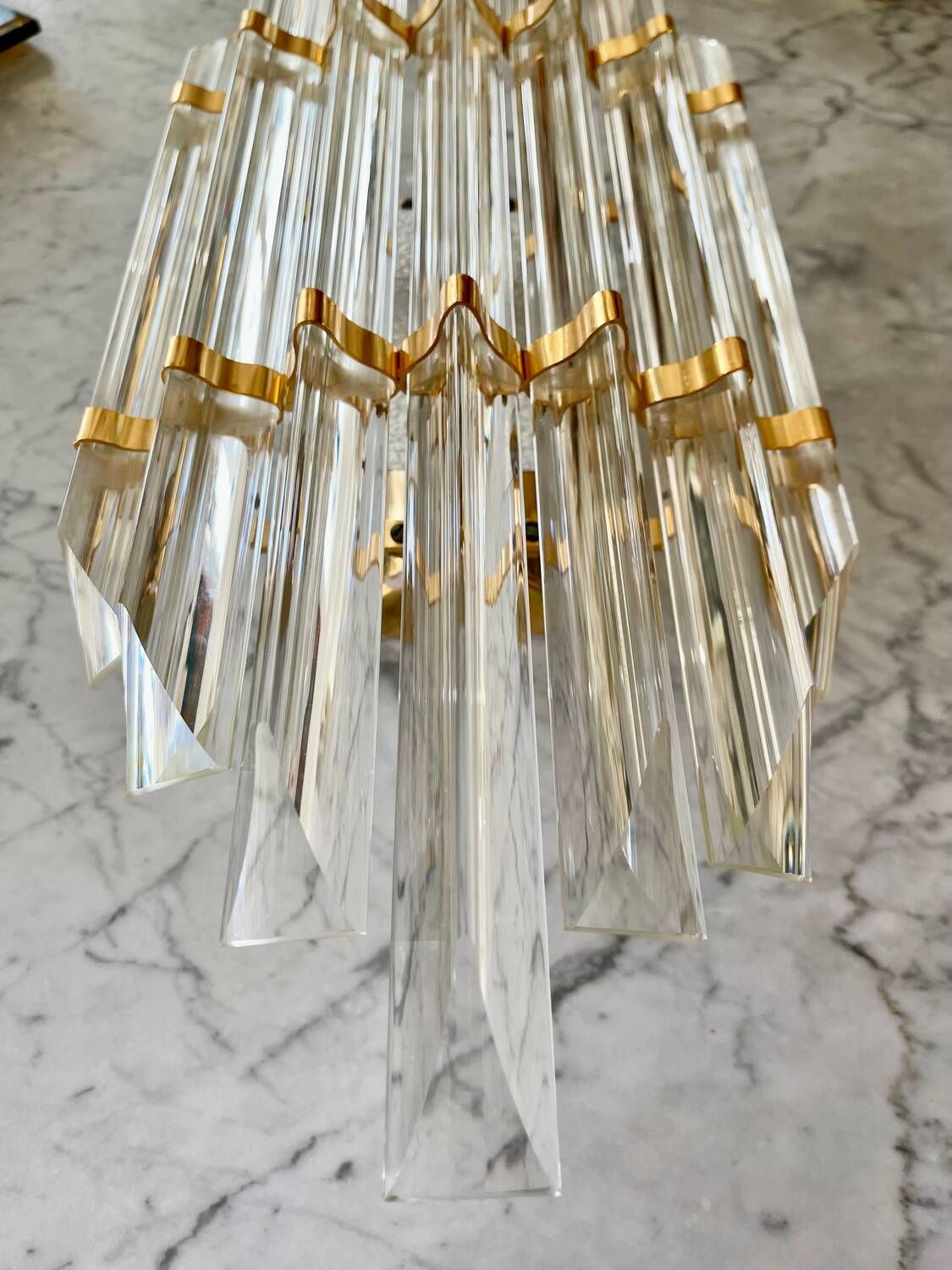 XXL Venini wall lamp in glass and crystal, Italy 1980