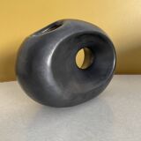 Matte black ceramic vase