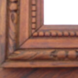 Miroir rectangulaire, cadre bois fruitier avec cocarde