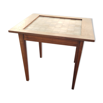 Game table with chessboard on mahogany board around 1950