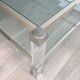 Large coffee table in plexiglass and chrome