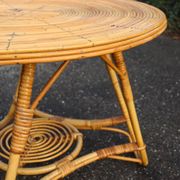 Table basse ronde en rotin style Audoux Minet