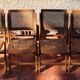 Suite of 4 folding chairs cannage 60s vintage