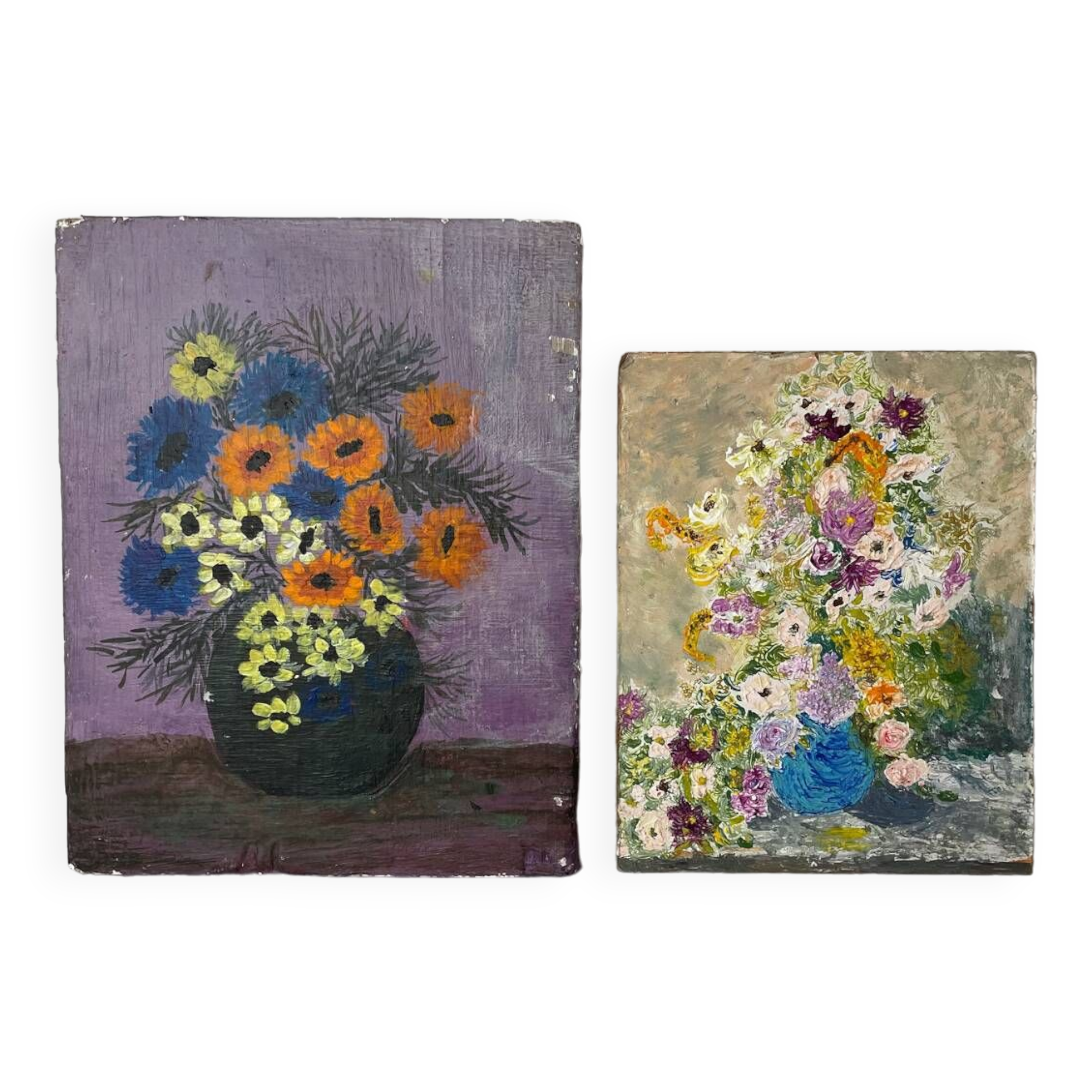 Duo of small Flower paintings