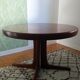 Danish extendable round table on central support