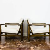 Pair of beige mid century armchairs b7522 by zenon bączyk, 1960's