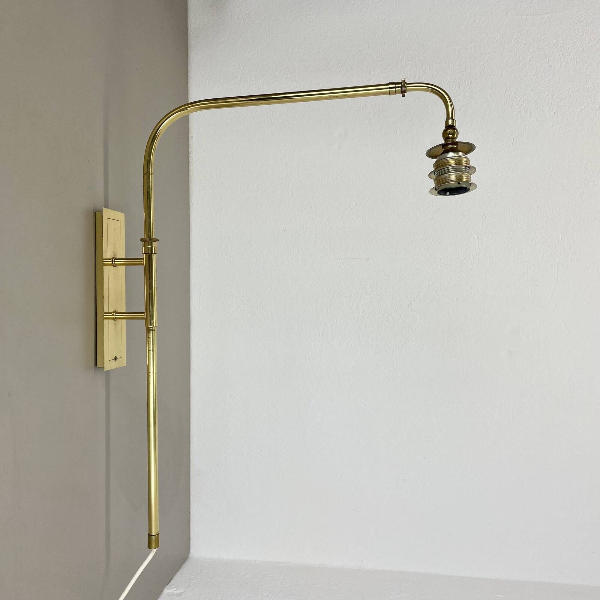 XXL adjustable Brass Wall Light Italy, 1950s