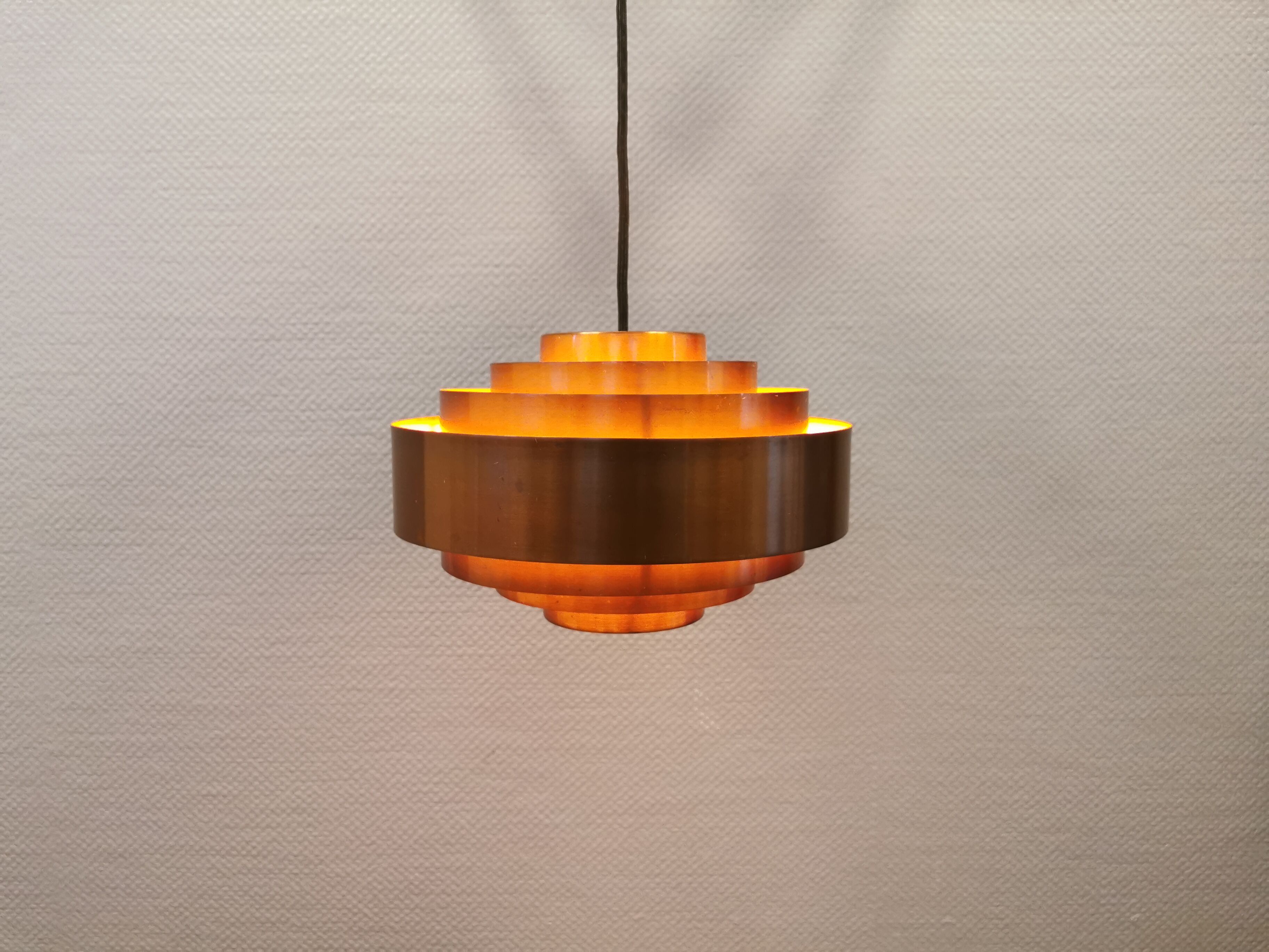 Suspension, modèle Ultra en cuivre massif conçue par Jo Hammerborg pour Fog Morup 1966