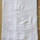 Antique linen sheet embroidery and monogram