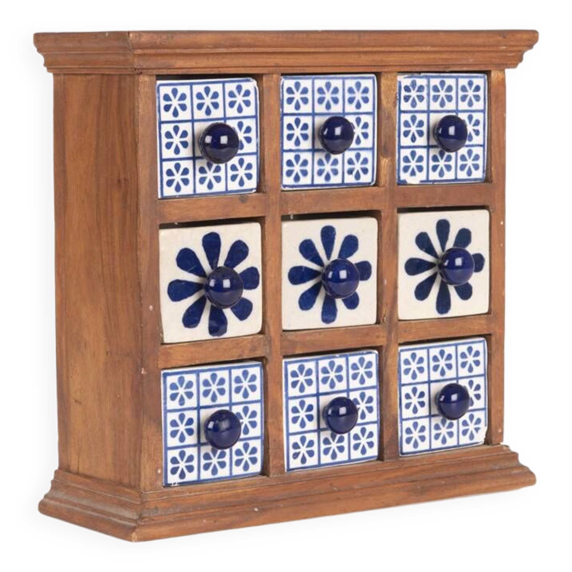 Earthenware spice rack with 9 drawers