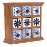 Earthenware spice rack with 9 drawers