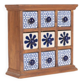 Earthenware spice rack with 9 drawers
