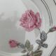 6 dessert plates in white porcelain with art deco rose pattern