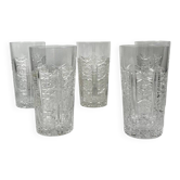 Set de 5 verres highball en cristal taillé de bohème, république tchèque