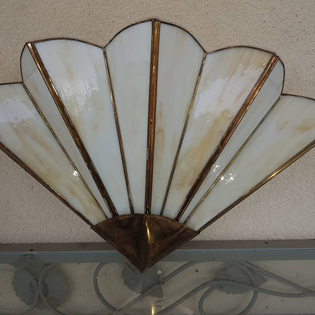 Pair of vintage glass paste wall lights