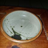 Large used pottery hollow plate la colombe france