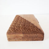 Antique chiseled wooden box