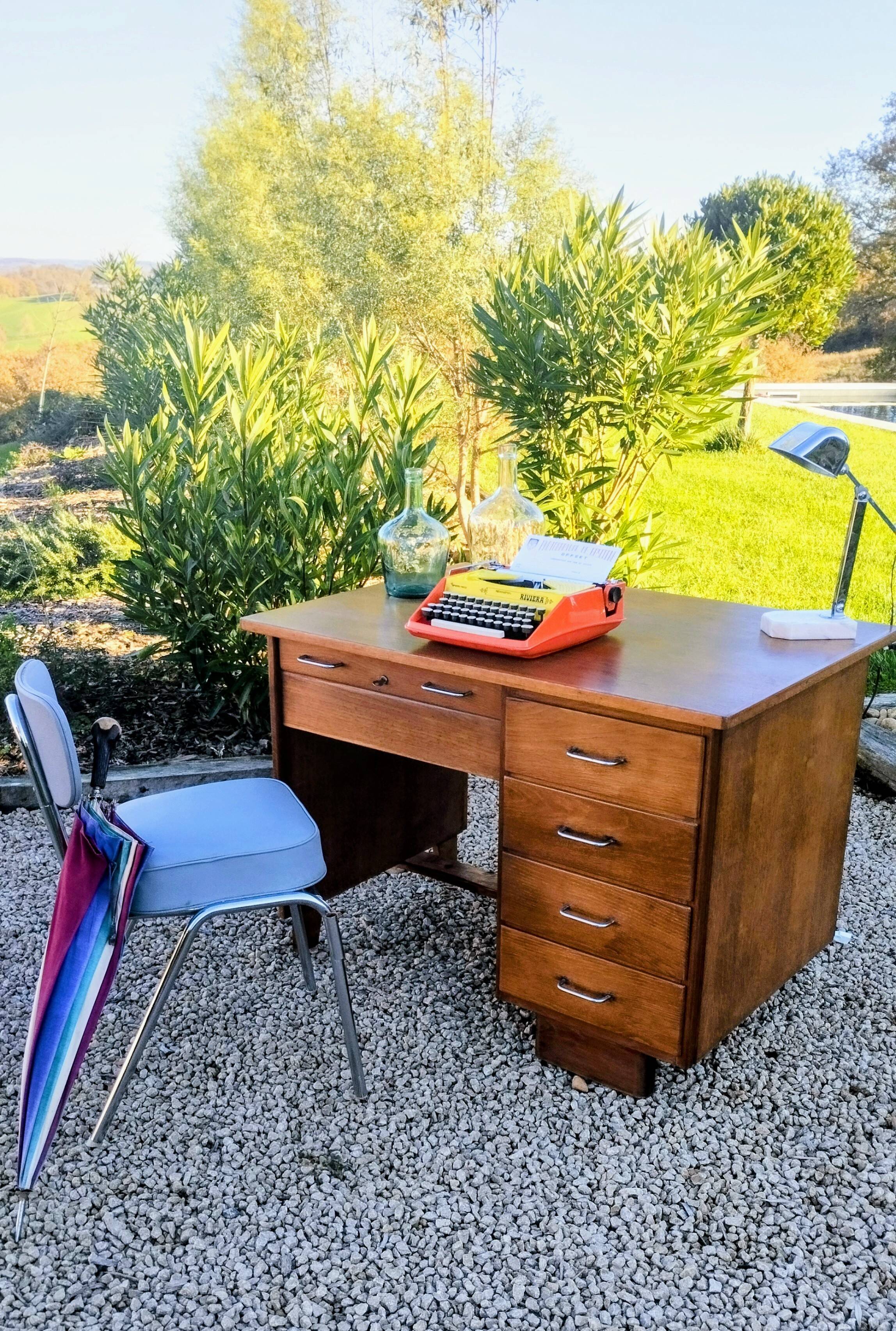 Mid-century teacher's desk.
