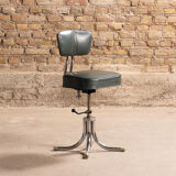 Industrial craft chair made of metal and imitation leather
