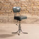 Industrial craft chair made of metal and imitation leather