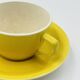 Service 10 tasses jaune Boch Belgique vintage