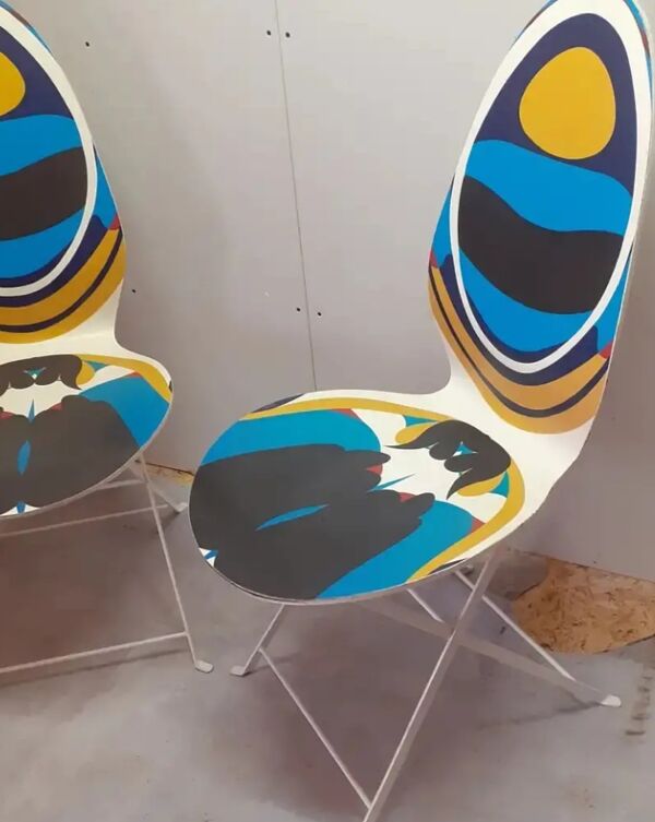 Paire de chaises Haute couture Christian Lacroix