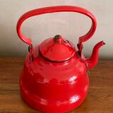 Red enamelled teapot