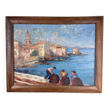 Saint Tropez Oil On Panel Signed By Zicca XX Eme