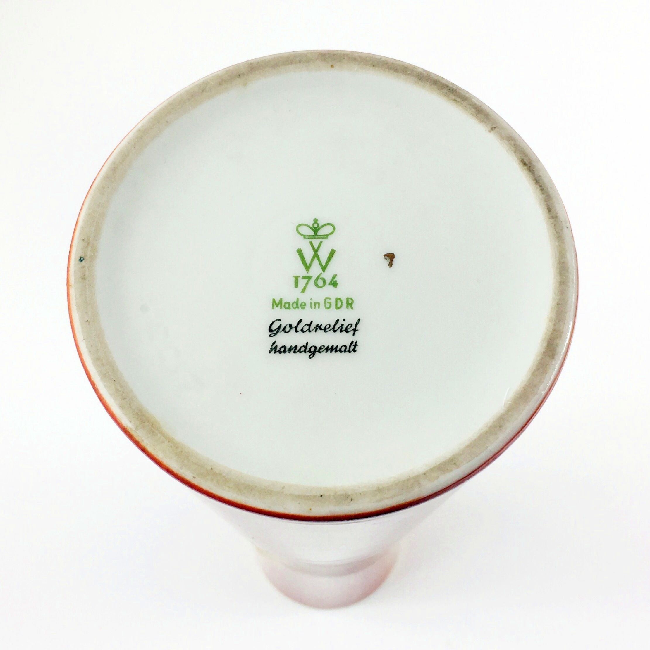 Hand painted porcelain vase from wallendorf (east germany, 1960s/70s)