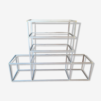 Aluminum and smoked plexiglass shelf