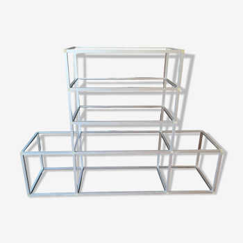 Etagère aluminium et plexiglass fumé