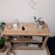 Console, open buffet, old wooden library.