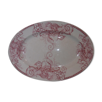 Plat ovale en faïence Luneville Kafere & Guerin