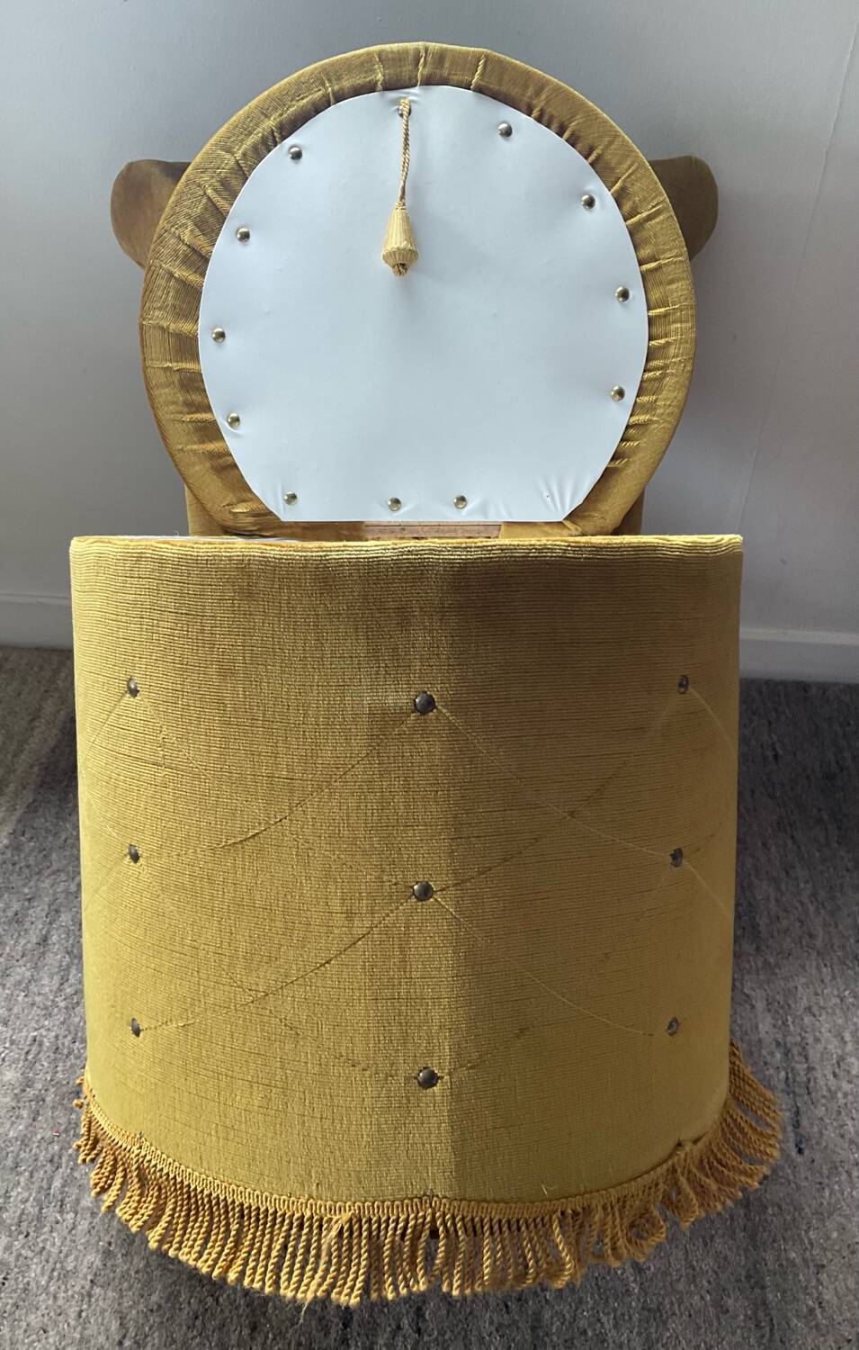 Vintage children's armchair in green velvet