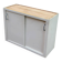 Vintage wall-mounted kitchen cabinet with sliding doors in 1960s retro style.