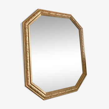 Golden octagonal mirror Art Deco