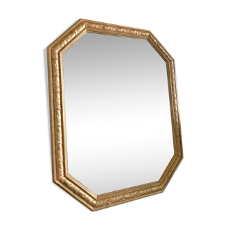 Golden octagonal mirror Art Deco