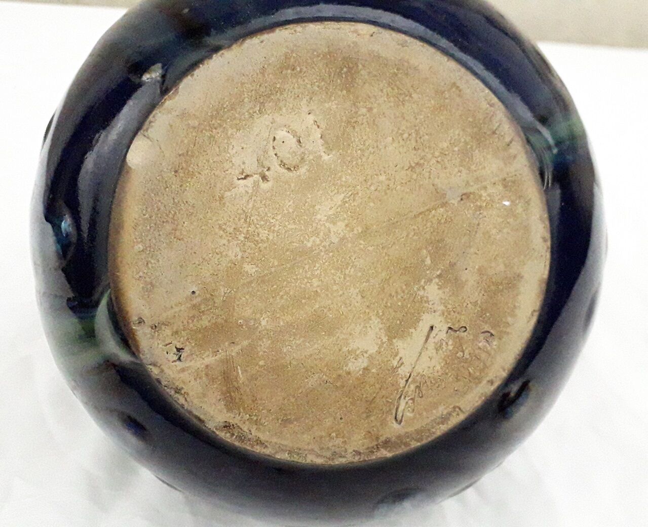 Signed stoneware vase