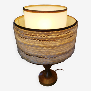 Wool lampshade table lamp