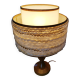 Table lamp with wool shade