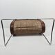 Italian Magazine Rack with Rattan, 1980's