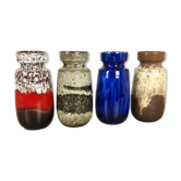 Set of four vintage pottery fat lava "242-22" vases made by Scheurich, Germany
