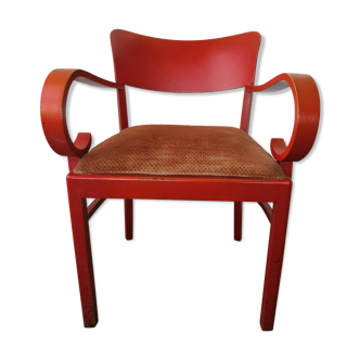 Art deco armchair 1930 red