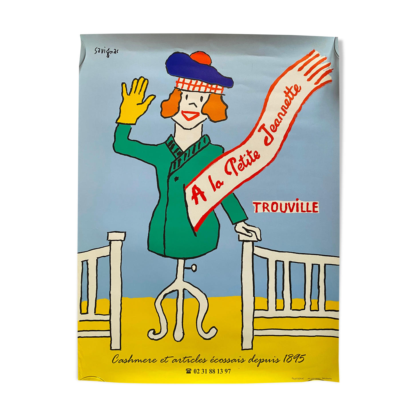 Original poster "A la petite Jeannette" Trouville, Raymond Savignac 46x61cm 1990