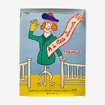 Affiche originale "A la petite Jeannette" Trouville, Raymond Savignac 46x61cm 1990