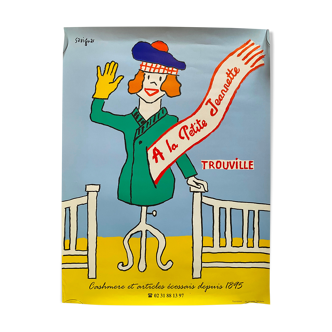Affiche originale "A la petite Jeannette" Trouville, Raymond Savignac 46x61cm 1990