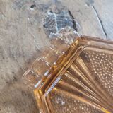 Plateau en verre ambré art déco